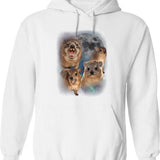 90s Retro Screaming Rock Hyraxes Moon Hoodie - White