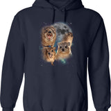 90s Retro Screaming Rock Hyraxes Moon Hoodie - Navy