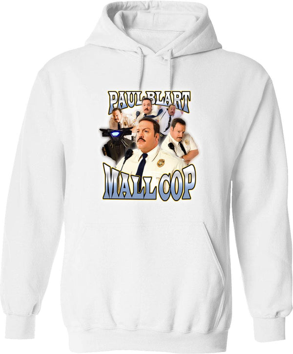 90s Vintage Hoodie Paul Blart Mall Cop Funny Tshirt - White