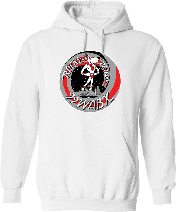 99 Wabx Rocks Detroit Retro Radio Station Design Graphic Pullover Hoodie - White