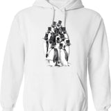 A Gathering Of Gentlemen Hoodie - Retro Graphic Pullover Hoodie for Men & Women - White