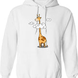 A Giraffe Hoodie - Retro Graphic Pullover Hoodie for Men & Women - White