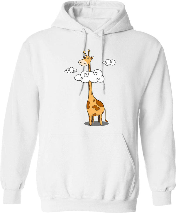 A Giraffe Hoodie - Retro Graphic Pullover Hoodie for Men & Women - White
