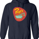 A Place To Ketchup... Hoodie - Retro Graphic Pullover Hoodie for Men & Women - Navy