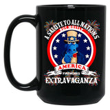 A Salute To All Nations But Mostly America Fireworks Extravaganza Black Coffee Mug, Gift Coffee Mug - Black