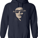 Aaliyah Sunglasses Hoodie - Retro Graphic Pullover Hoodie for Men & Women - Navy