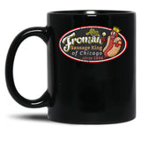 Abe Froman Sausage King Worn Oval Black Coffee Mug, Gift Coffee Mug