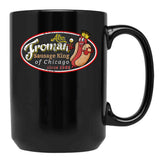 Abe Froman Sausage King Worn Oval Black Coffee Mug, Gift Coffee Mug