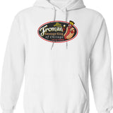 Abe Froman Sausage King Worn Oval Graphic Pullover Hoodie - White