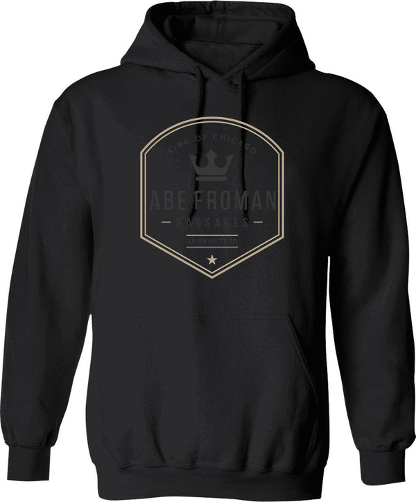 Abe Froman Sausage King Hoodie - Retro Graphic Pullover Hoodie for Men & Women - Black