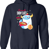 Abominable Snowflakes Hoodie - Retro Graphic Pullover Hoodie for Men & Women - Navy