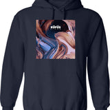 Abstract Cover Hoodie - Retro Graphic Pullover Hoodie for Men & Women - Navy