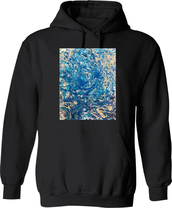 Abstract Study 98 Hoodie - Retro Graphic Pullover Hoodie for Men & Women - Black