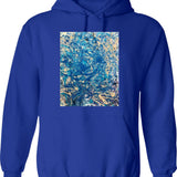 Abstract Study 98 Hoodie - Retro Graphic Pullover Hoodie for Men & Women - Blue