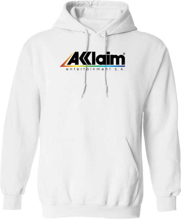 Acclaim Entertainment Inspired (weathered) Hoodie Print Sticker Design (retro Gaming Series) - White