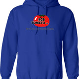 Ace Tomato Company Hoodie - Retro Graphic Pullover Hoodie for Men & Women - Blue