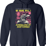 Acknowledge My Shortcomings Crow Hoodie - Retro Graphic Pullover Hoodie for Men & Women - Navy