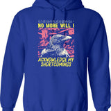 Acknowledge My Shortcomings Crow Hoodie - Retro Graphic Pullover Hoodie for Men & Women - Blue