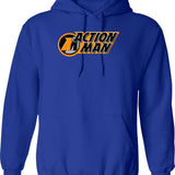 Action Man Hoodie - Retro Graphic Pullover Hoodie for Men & Women - Blue