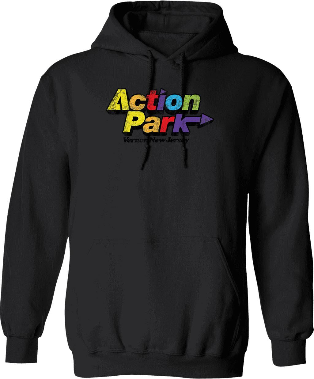Action Park Vernon New Jersey Vintage Distressed Hoodie - Black