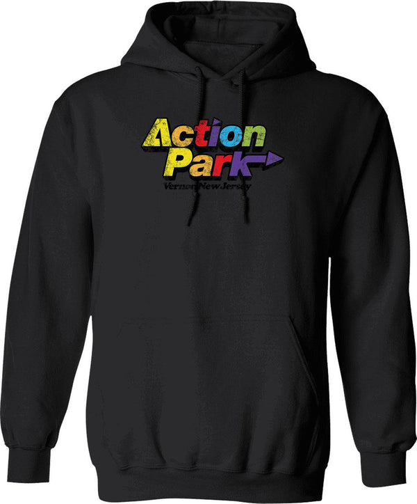 Action Park Vernon New Jersey Vintage Distressed Hoodie - Black