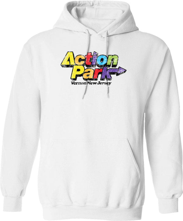 Action Park Vernon New Jersey Vintage Distressed Hoodie - White