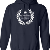 Ad Meliora Towards Better Things Hoodie - Retro Graphic Pullover Hoodie for Men & Women - Navy