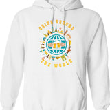 Adult Vacation Drinking Hoodie - Retro Graphic Pullover Hoodie for Men & Women - White