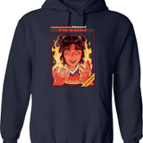 Advanced Pyrokinesis Hoodie - Retro Graphic Pullover Hoodie for Men & Women - Navy