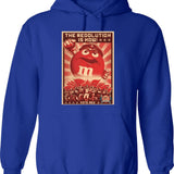 Advertising Mm Communism Hoodie - Retro Graphic Pullover Hoodie for Men & Women - Blue