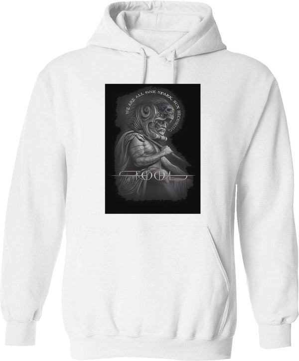 Aevumtoolband Hoodie - Retro Graphic Pullover Hoodie for Men & Women - White