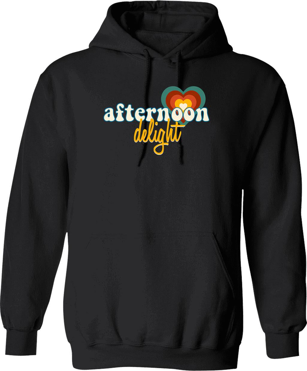Afternoon Delight Time Hoodie - Retro Graphic Pullover Hoodie for Men & Women - Black