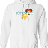Afternoon Delight Time Hoodie - Retro Graphic Pullover Hoodie for Men & Women - White
