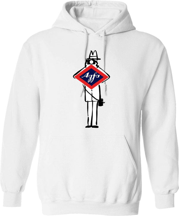 Agfa Vintage Film Hoodie - Retro Graphic Cosy Pullover - White