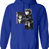 Aha Distressed Graphic Picture Hoodie - Blue