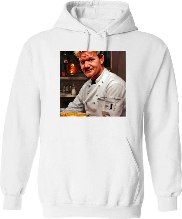 Ai Generated Art Chef Ramsay_s Vintage Kitchen Hoodie - White