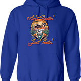 Aint Rootin Just Tootin Fox Cowboy Funny Hoodie - Blue