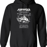 Airwolf Hoodie - Retro Graphic Pullover Hoodie for Men & Women - Black