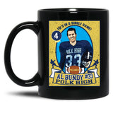 Al Bundy Football Trading Card Black Coffee Mug, Gift Coffee Mug
