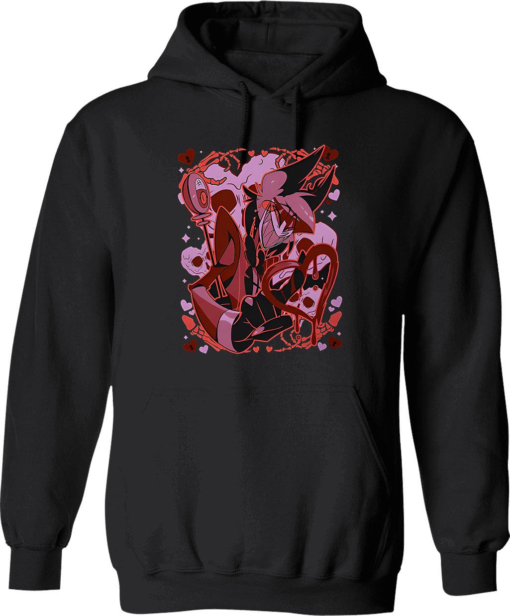 Alastor Valentines Day - Hazbin Hotel Essential Graphic Pullover Hoodie - Black
