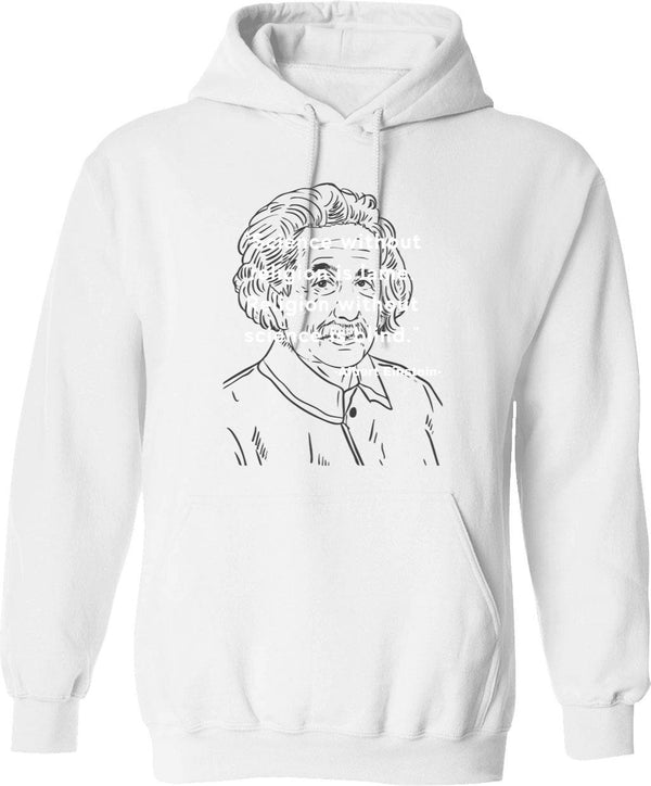 Albert Einstein Quote Hoodie - Retro Graphic Pullover Hoodie for Men & Women - White