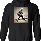 Albert Einstein Riding A Skateboard With Equations As Graffiti Hoodie - Black