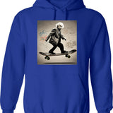 Albert Einstein Riding A Skateboard With Equations As Graffiti Hoodie - Blue