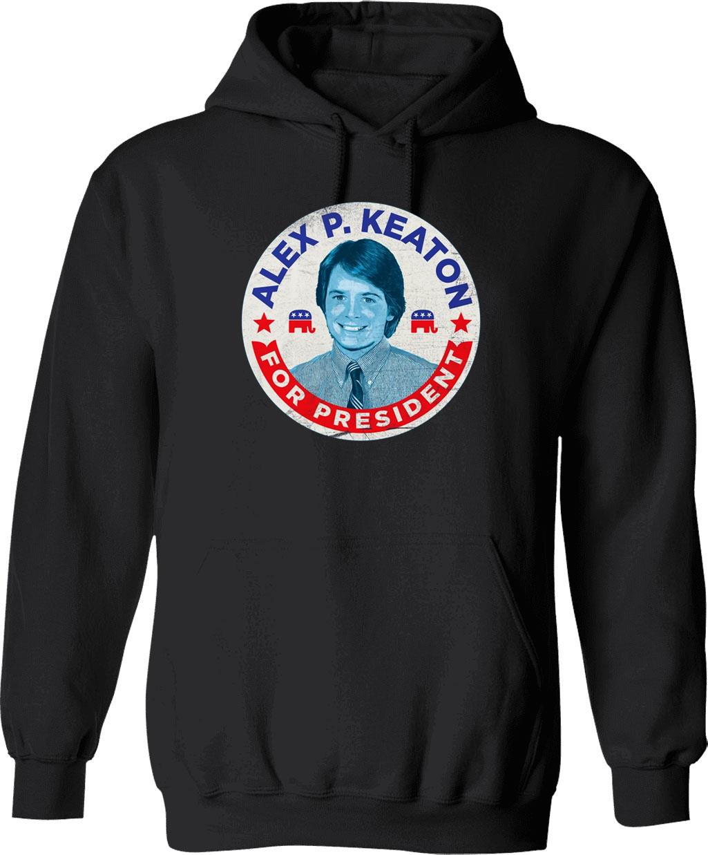 Alex P. Keaton for President Graphic Pullover Hoodie - Black