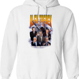 Alex Trebek Hoodie - Retro Graphic Pullover Hoodie for Men & Women - White