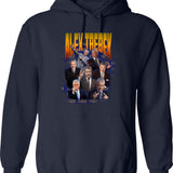 Alex Trebek Hoodie - Retro Graphic Pullover Hoodie for Men & Women - Navy