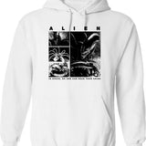 Alien Xenomorph T-Hoodie Alien Phases Essential Graphic Pullover Hoodie - White