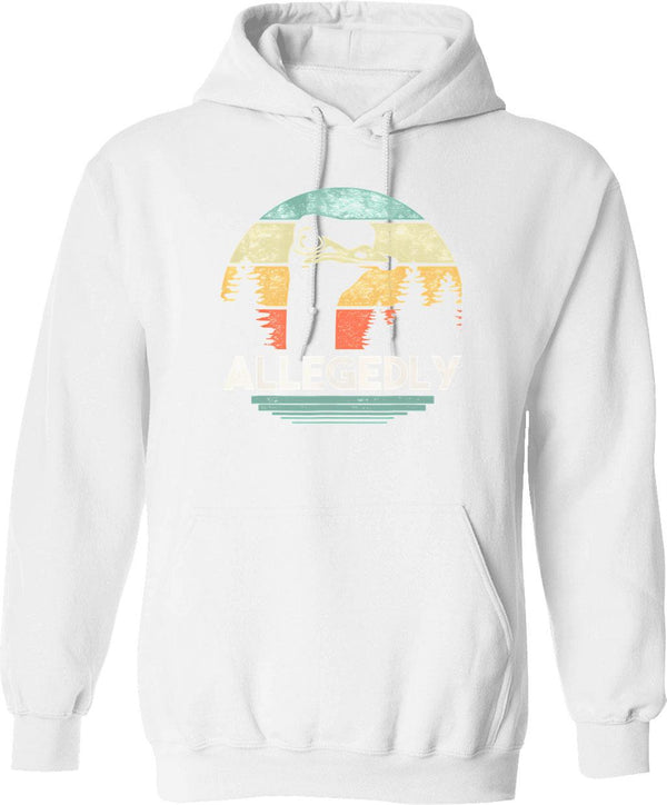 Allegedly Ostrich Funny Bird Lover Hoodie - Sarcastic Humor Graphic Hoodie - White