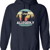 Allegedly Ostrich Funny Bird Lover Hoodie - Sarcastic Humor Graphic Hoodie - Navy