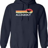 Allegedly Ostrich (1) Hoodie - Retro Graphic Pullover Hoodie for Men & Women - Navy